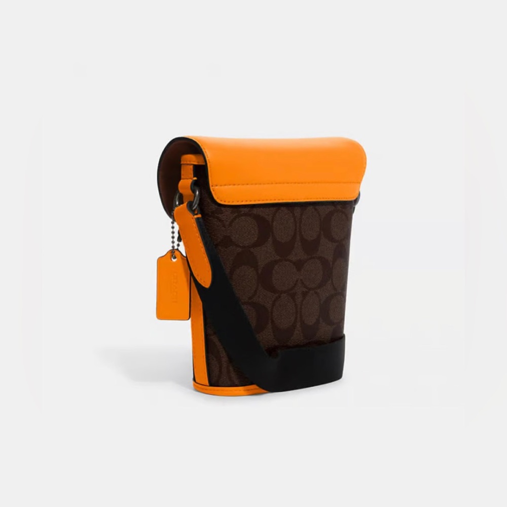 COACH Track Small Flap Crossbody In Signature Canvas - Picture 2 of 4